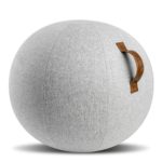 ljusgrå balansboll i tyg
